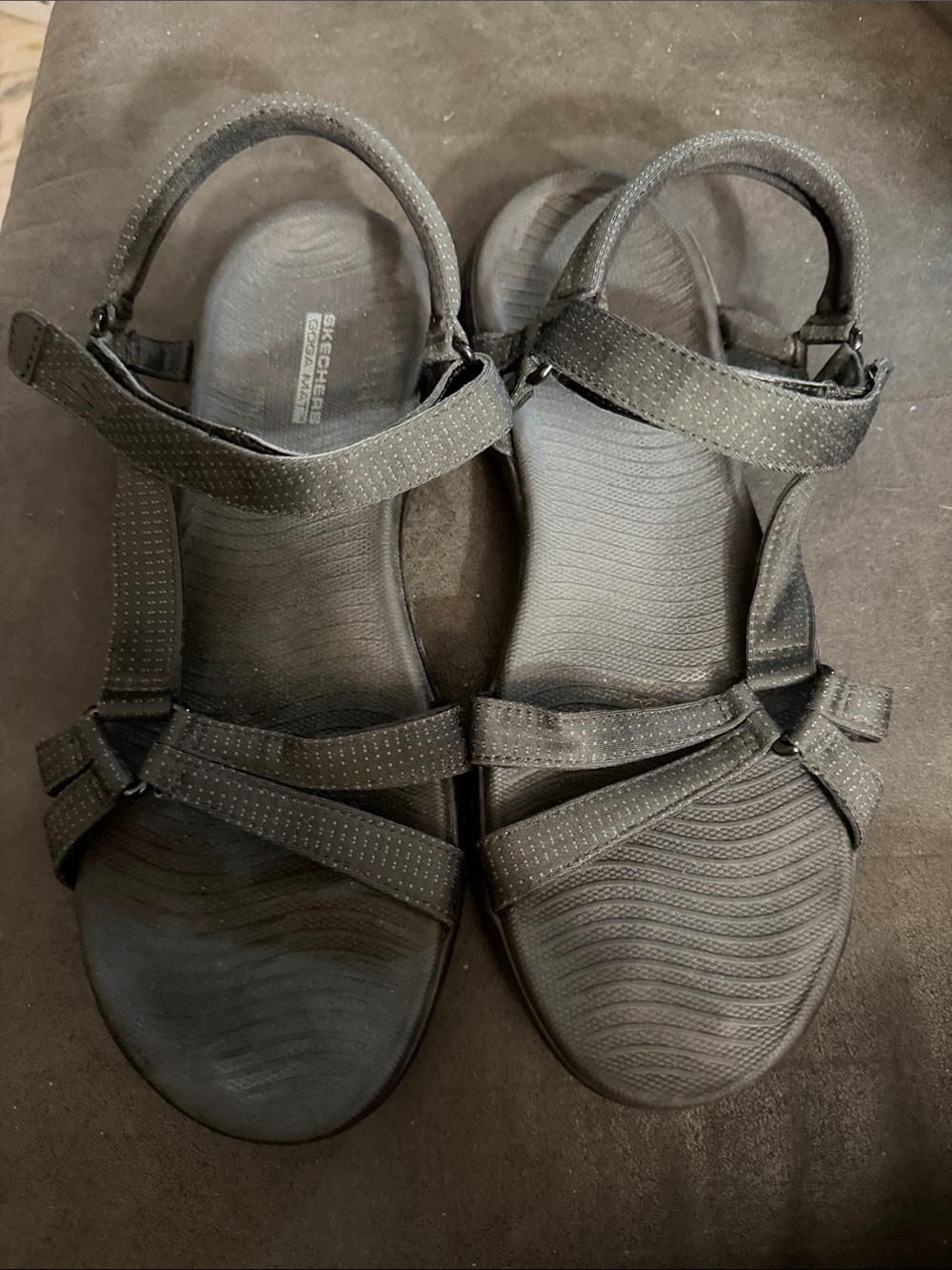 Skechers Women's Black Strappy Adjustable Sandals
